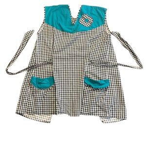 Retro Black & White Gingham Girl Apron